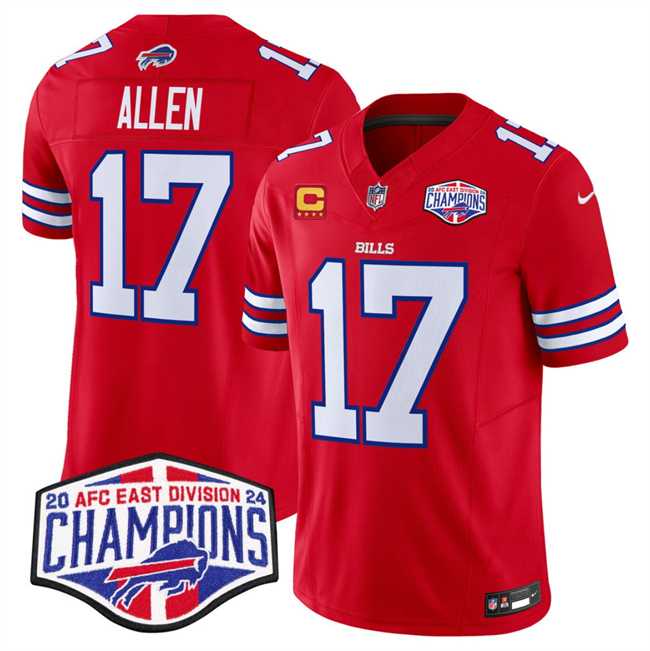 Men%27s Buffalo Bills #17 Josh Allen Red F.U.S.E. 2024 AFC East Division Champions With 4-Star C Ptach Vapor Limited Stitched Jersey->buffalo bills->NFL Jersey
